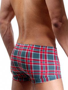 Мужские трусы хипсы в красно-зеленую клетку Oboy Scotland 6325c67